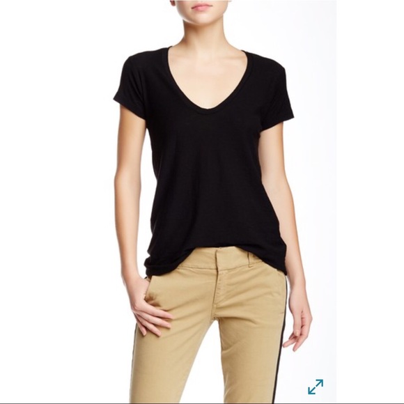NWOT James Perse Deep V-Neck Tee Black Size 3 - Picture 4 of 5
